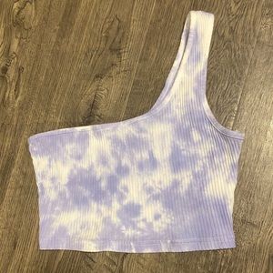 New Custom Tie Dyed One Shoulder Crop Top